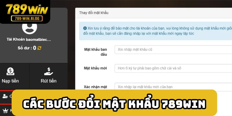 Đọc quy trình đổi mật khẩu trên trang chính nhà cái